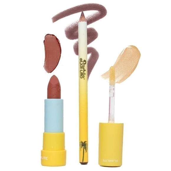 NEW BARBIE X GLAMLITE AT THE BEACH LIP KIT LIMITED EDITION - Picture 2 of 4